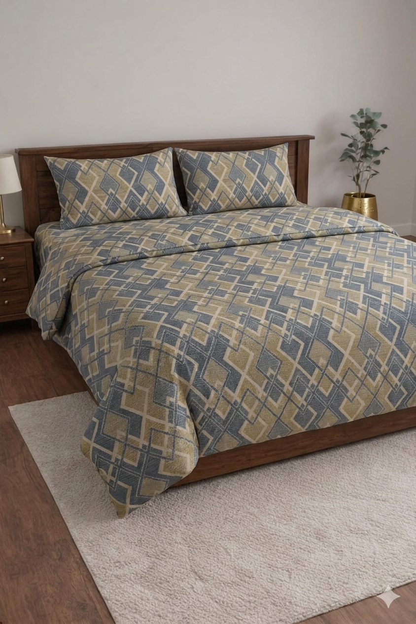 Crown Designer Bedsheet Set for daily Elegant vibes