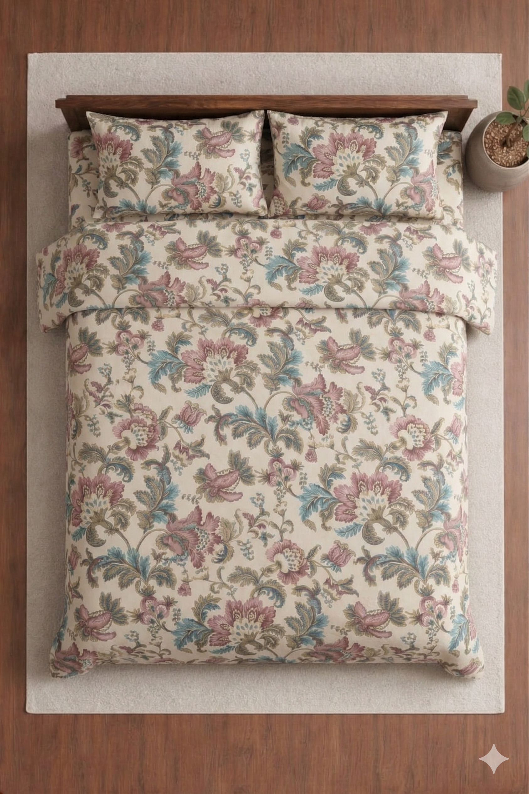 Palmora Floral Printed Designer Bedsheet Set