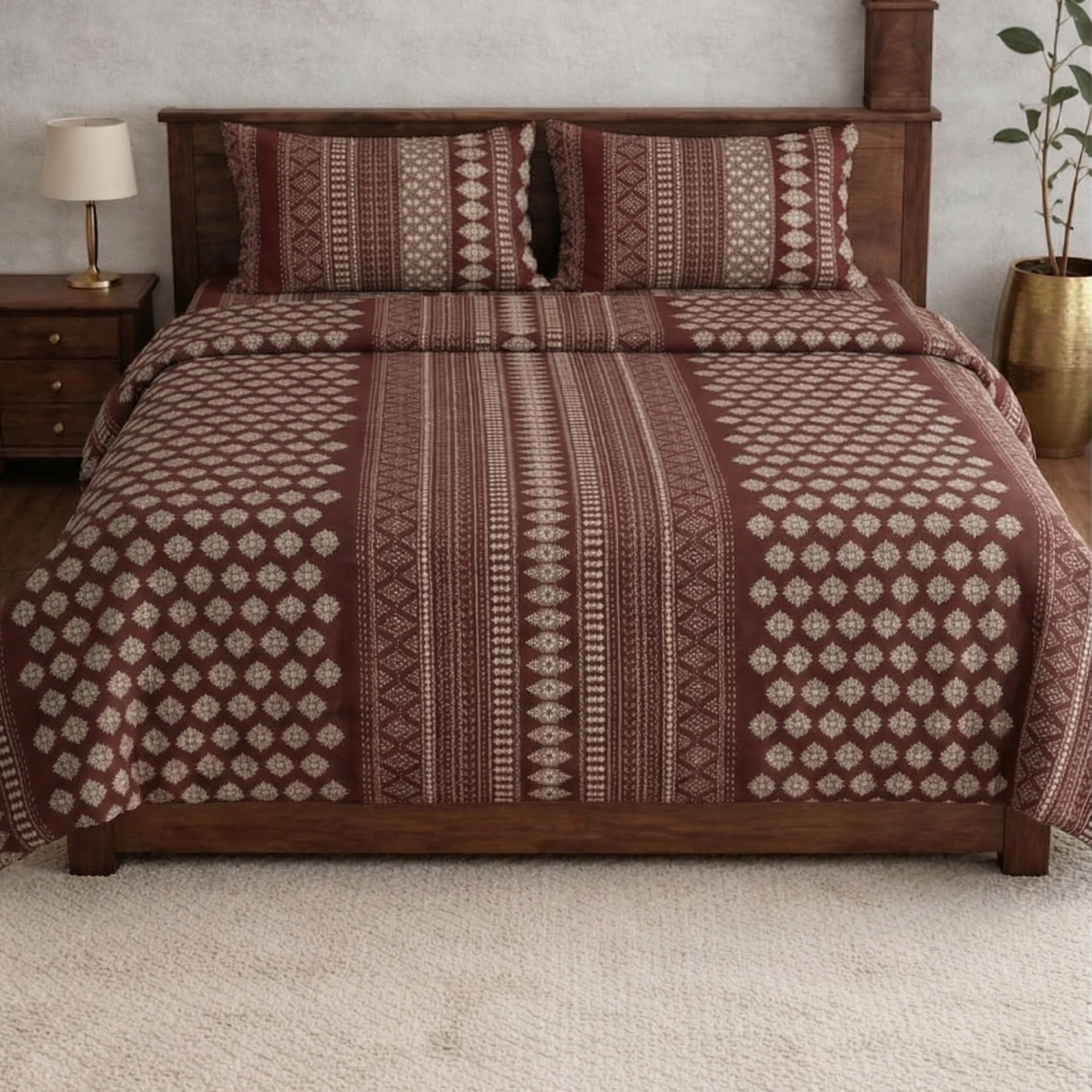 Italian Meenakari Besdsheet set