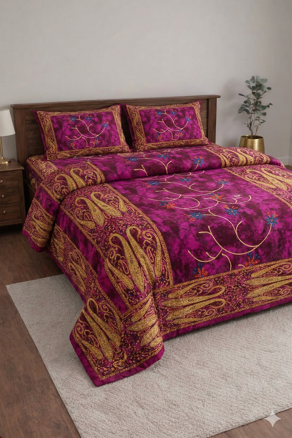 Banarasi Pink Bedsheet Set