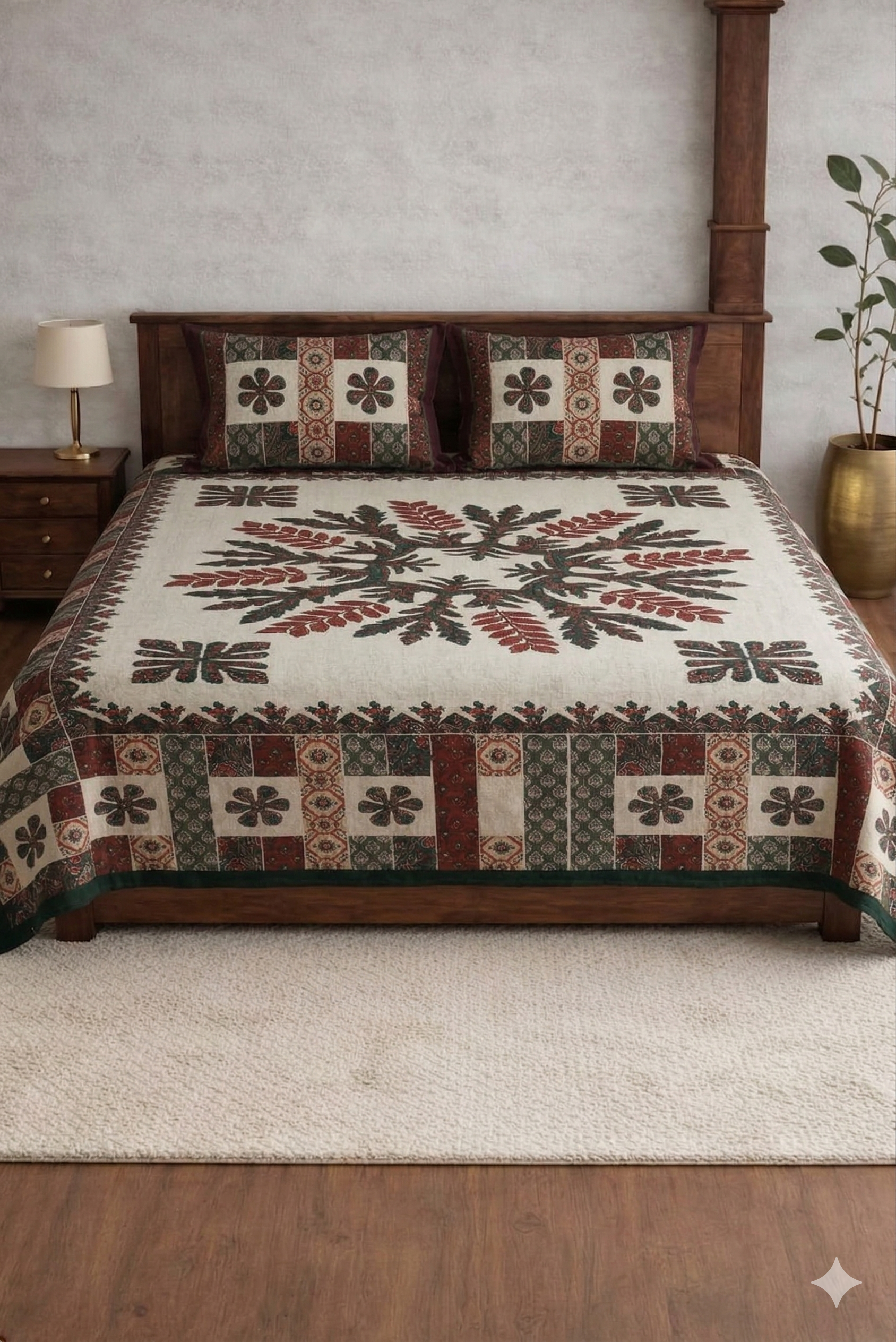 Block jaal Jaipuri Designer Bedsheet