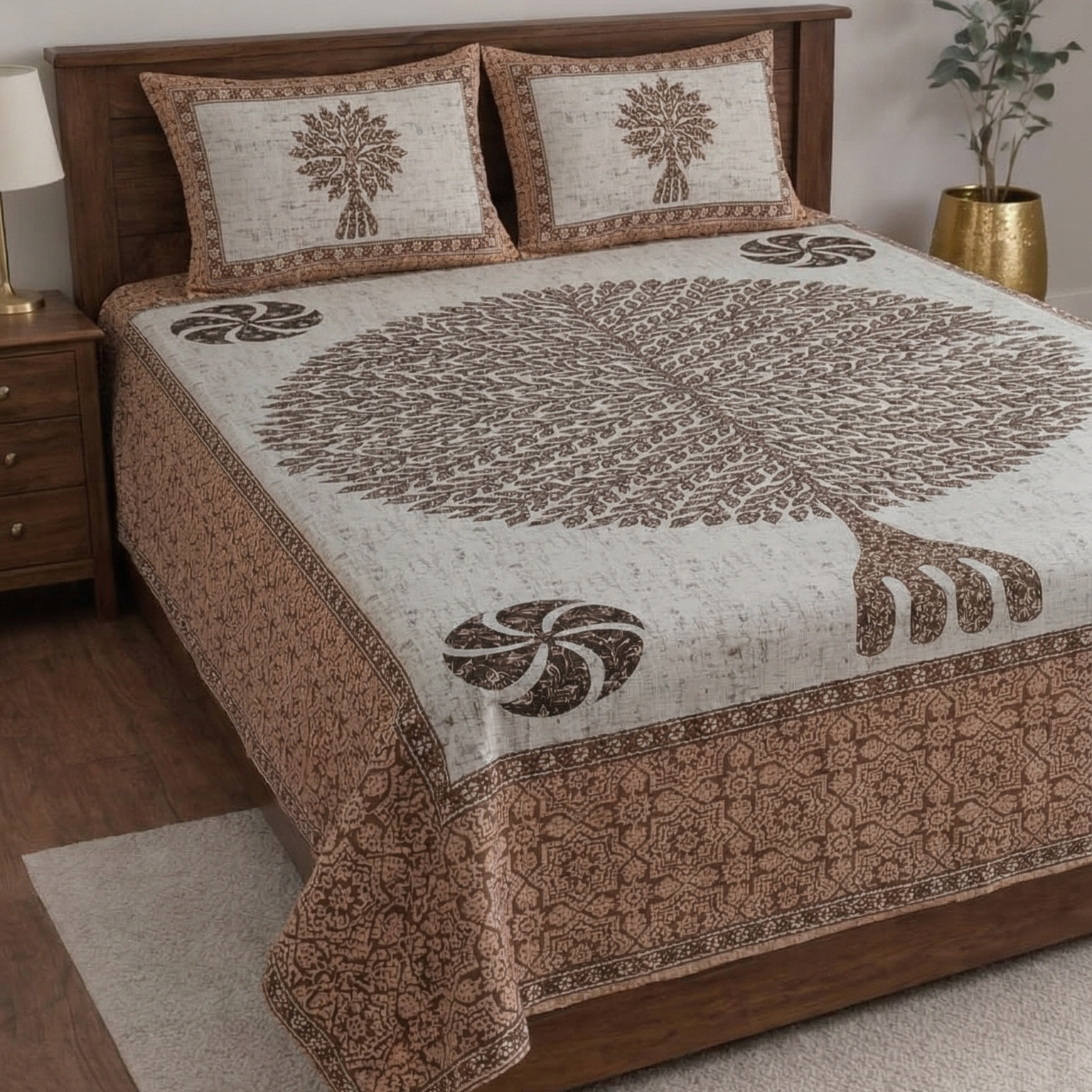 Jantar Mantar-Designer Diwan Bedsheet Set