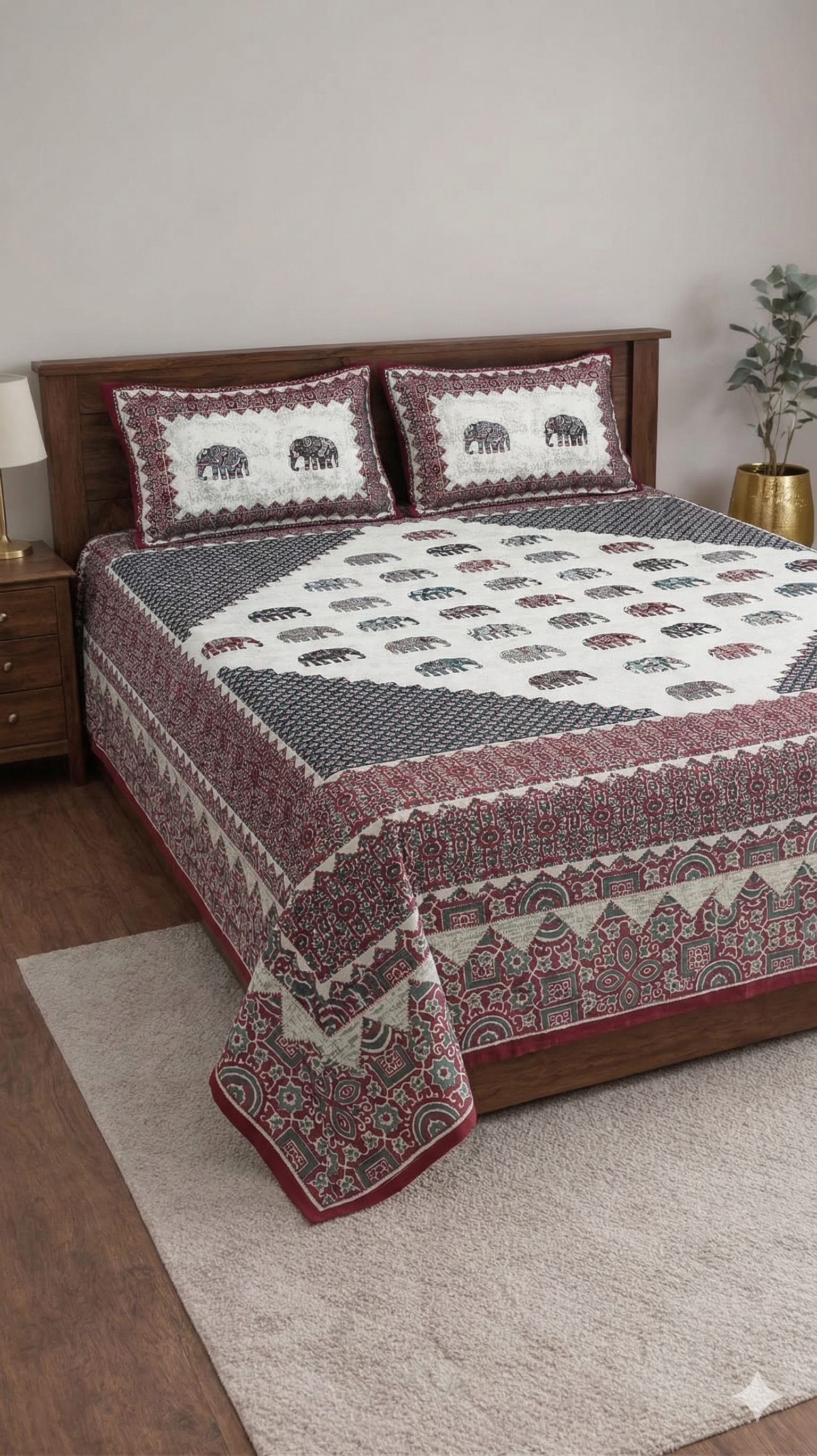 Kashish Barmedi Printed Bedsheet set for traditional look