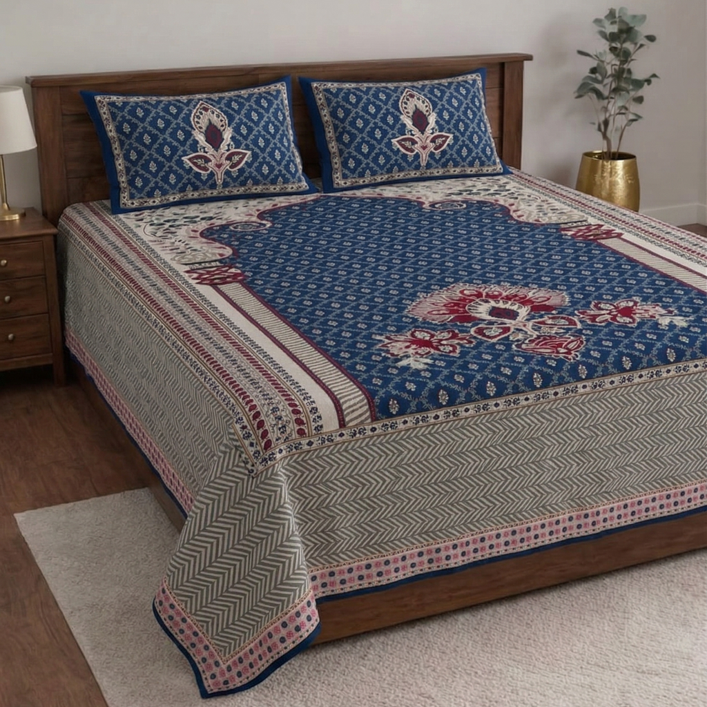 Jantar Mantar-Designer Diwan Bedsheet Set