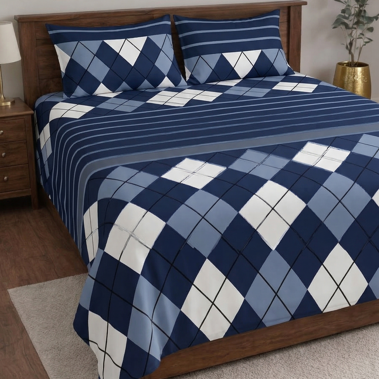 White Pearl Designer Bedsheet Set