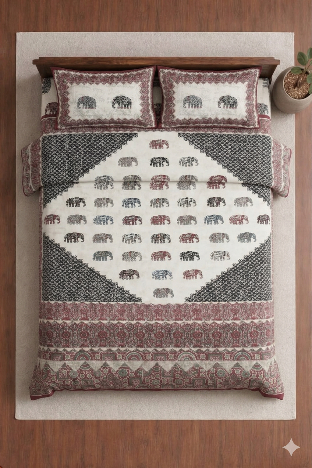 Kashish Barmedi Printed Bedsheet set for traditional look