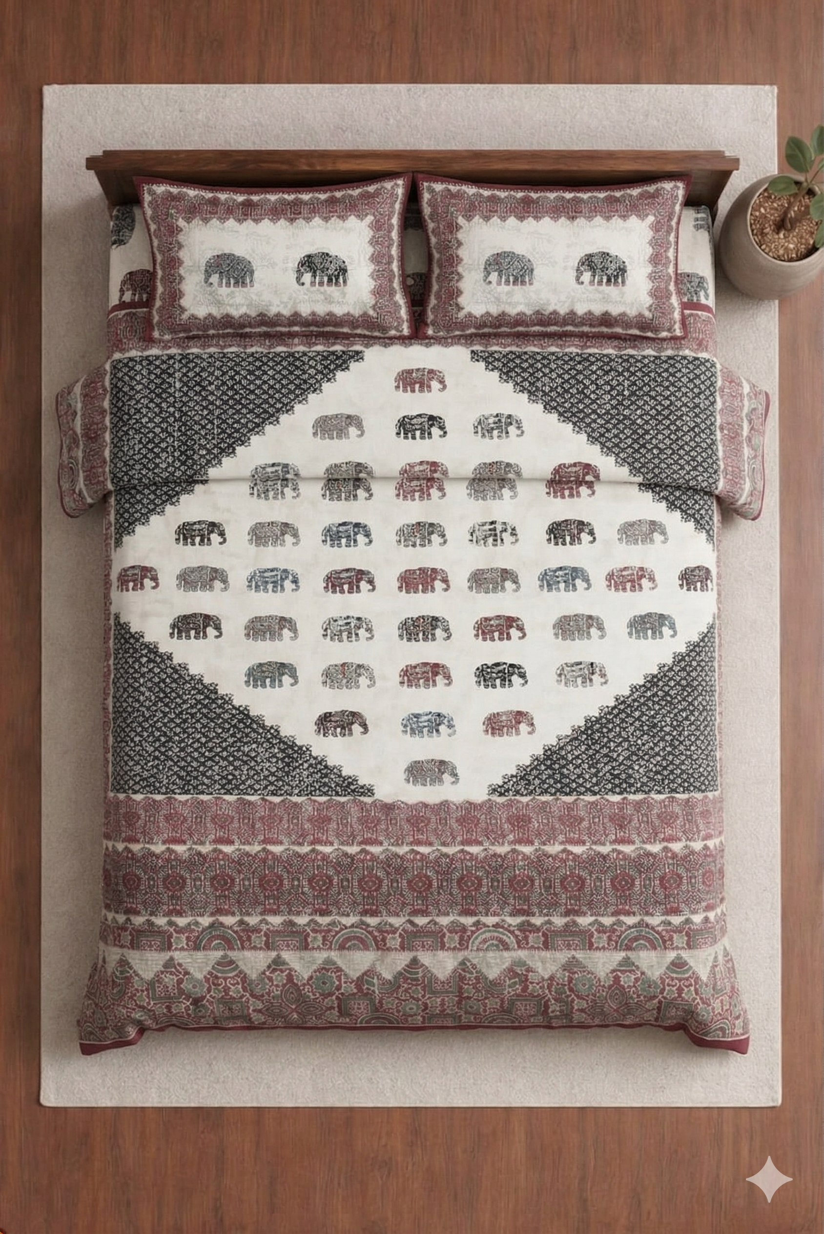 Kashish Barmedi Printed Bedsheet set for traditional look