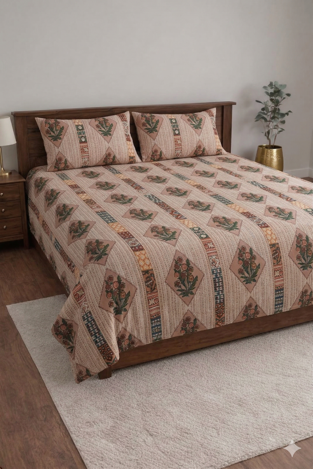 Crown Designer Bedsheet Set for daily Elegant vibes