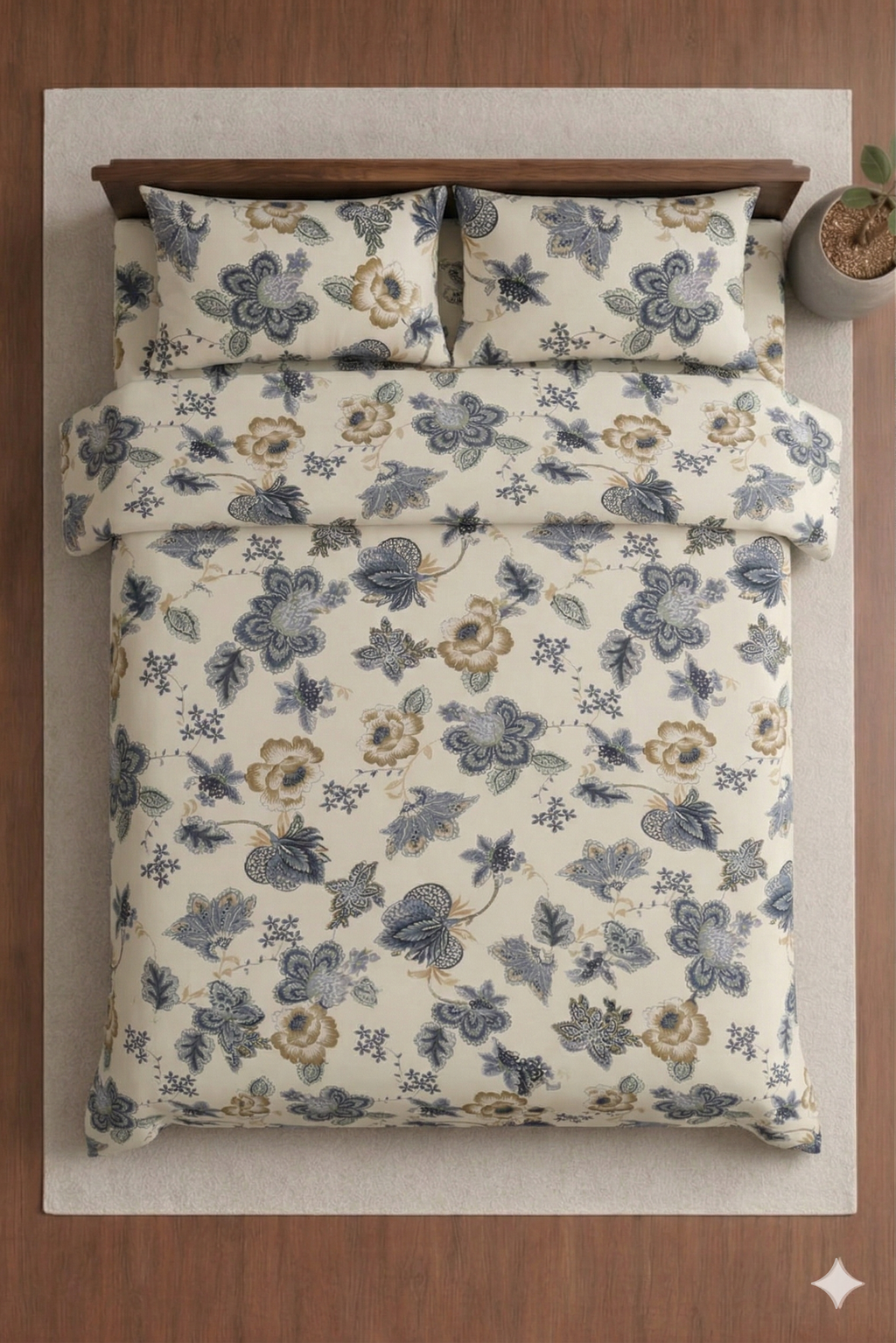 Palmora Floral Printed Designer Bedsheet Set