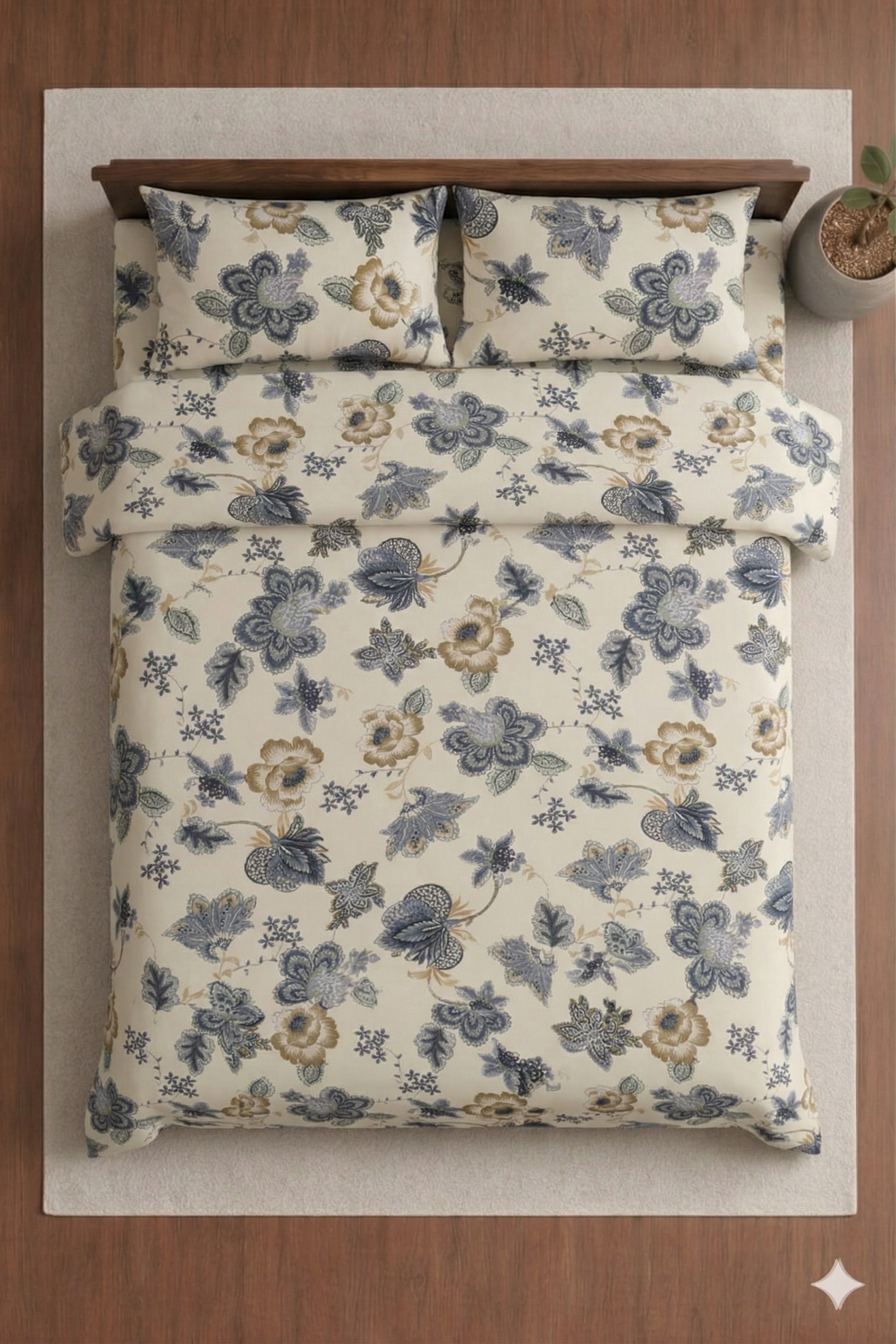 Palmora Floral Printed Designer Bedsheet Set