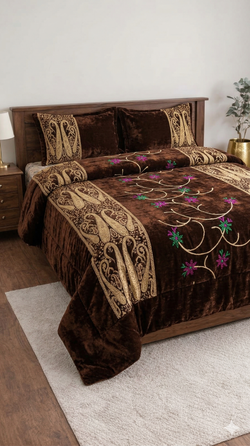 Banarasi Brown Bedsheet Set