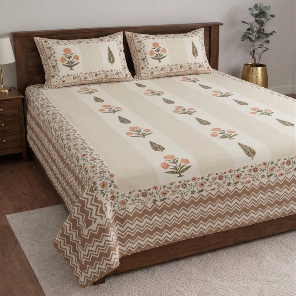 Jantar Mantar-Designer Diwan Bedsheet Set