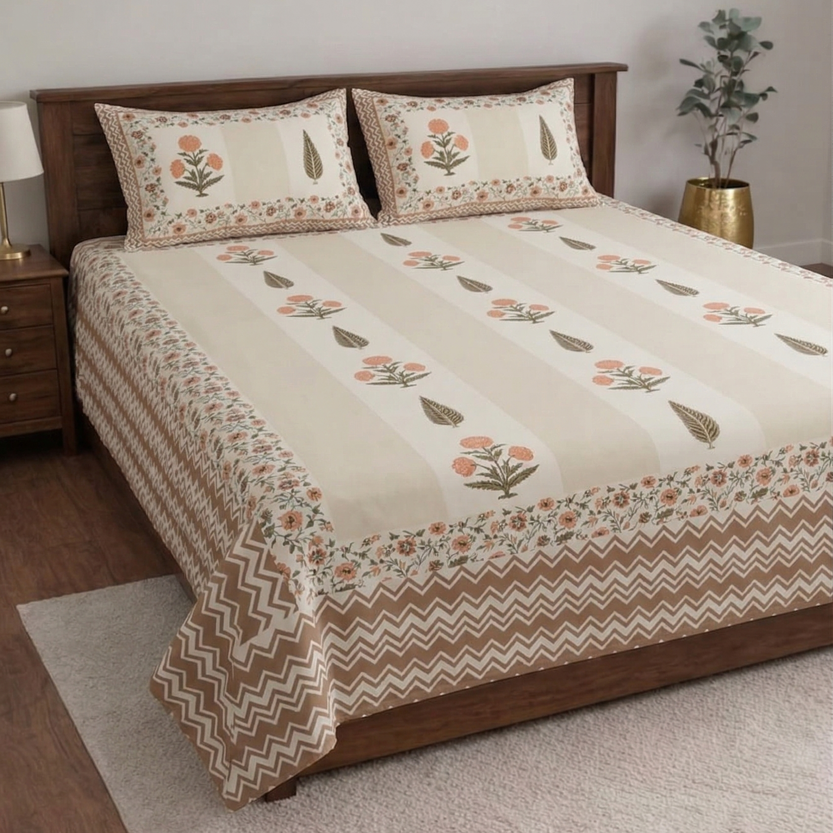 Jantar Mantar-Designer Diwan Bedsheet Set