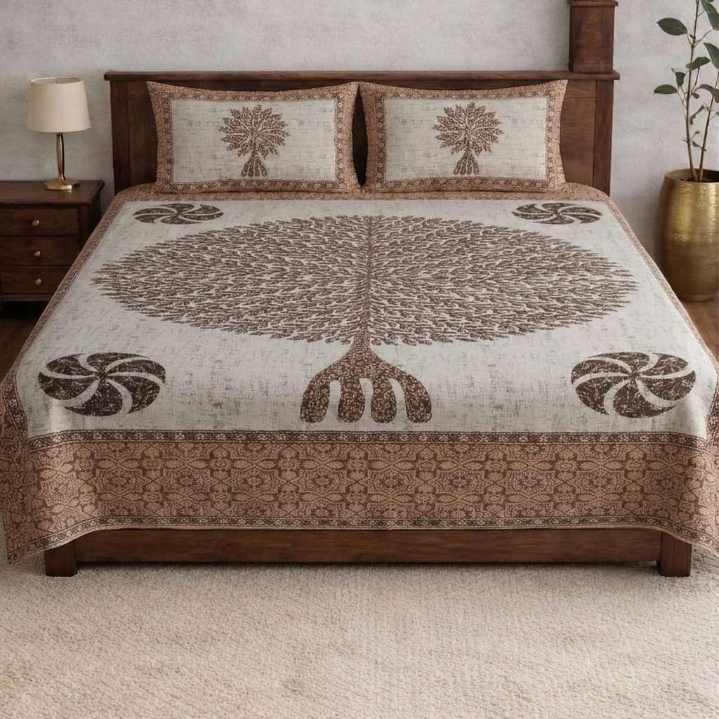 Jantar Mantar-Designer Diwan Bedsheet Set