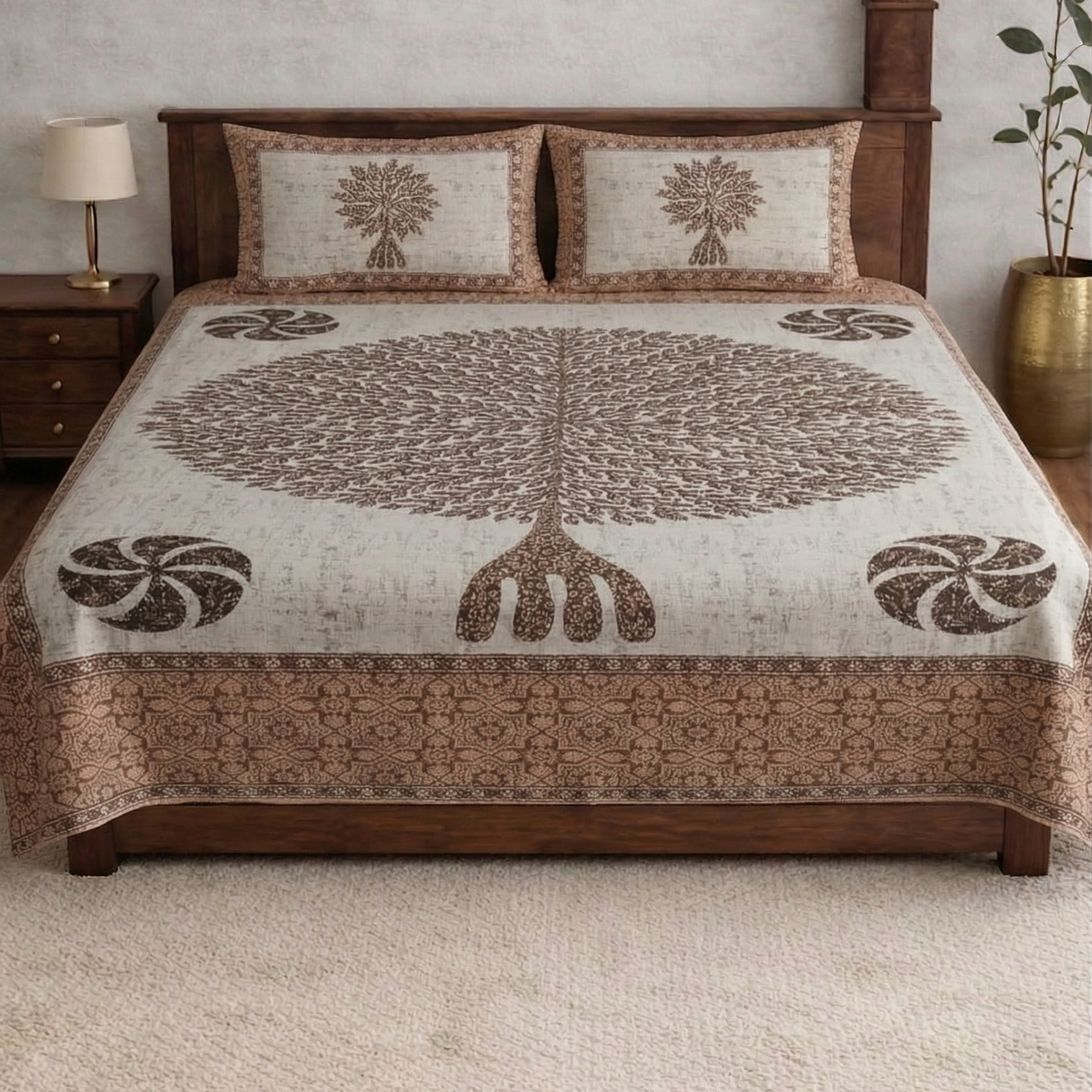 Jantar Mantar-Designer Diwan Bedsheet Set