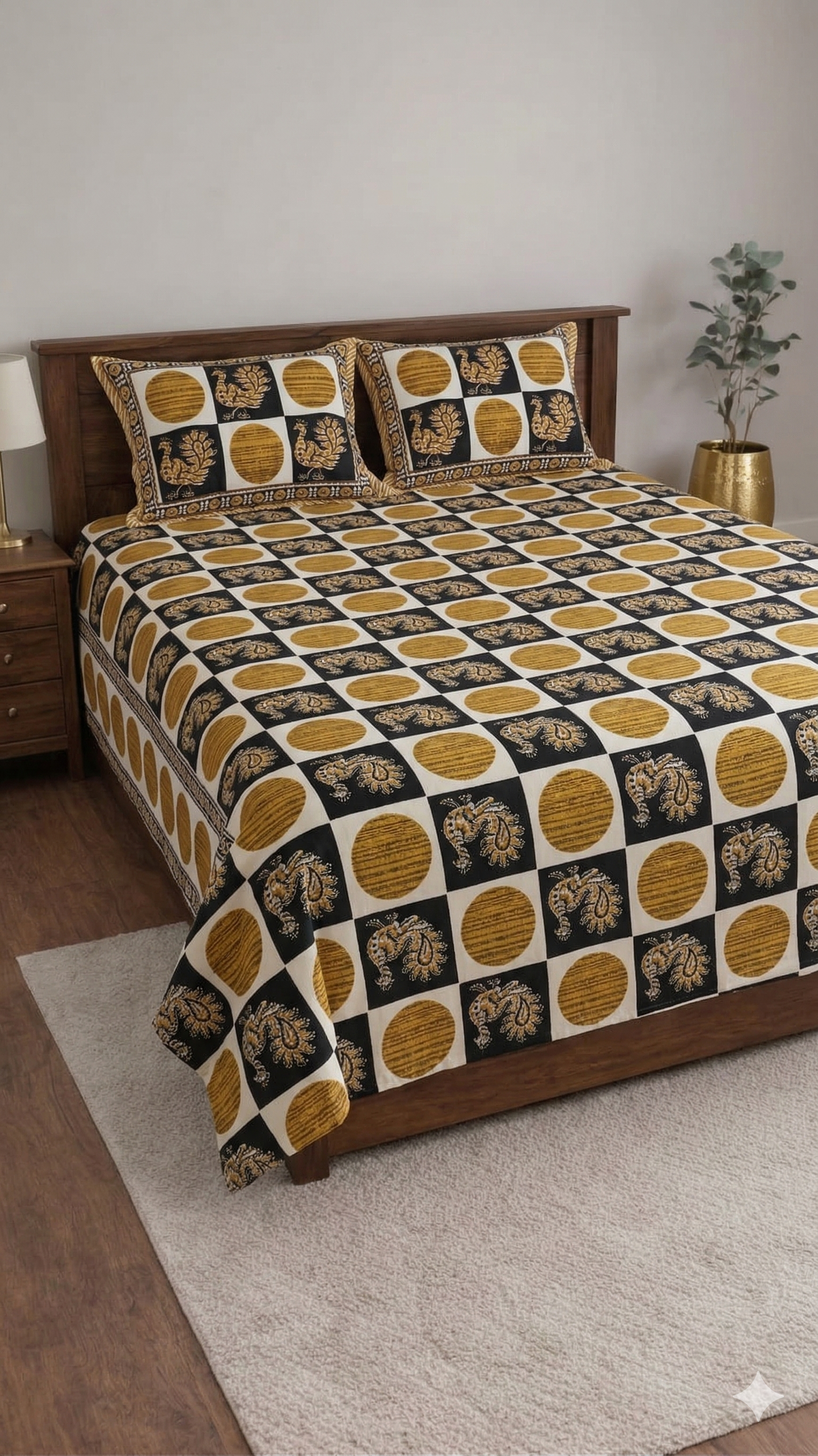 Block jaal Jaipuri Designer Bedsheet