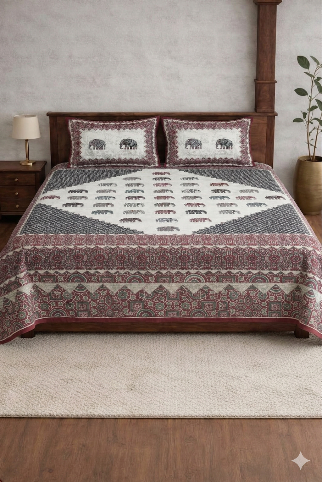 Kashish Barmedi Printed Bedsheet set for traditional look