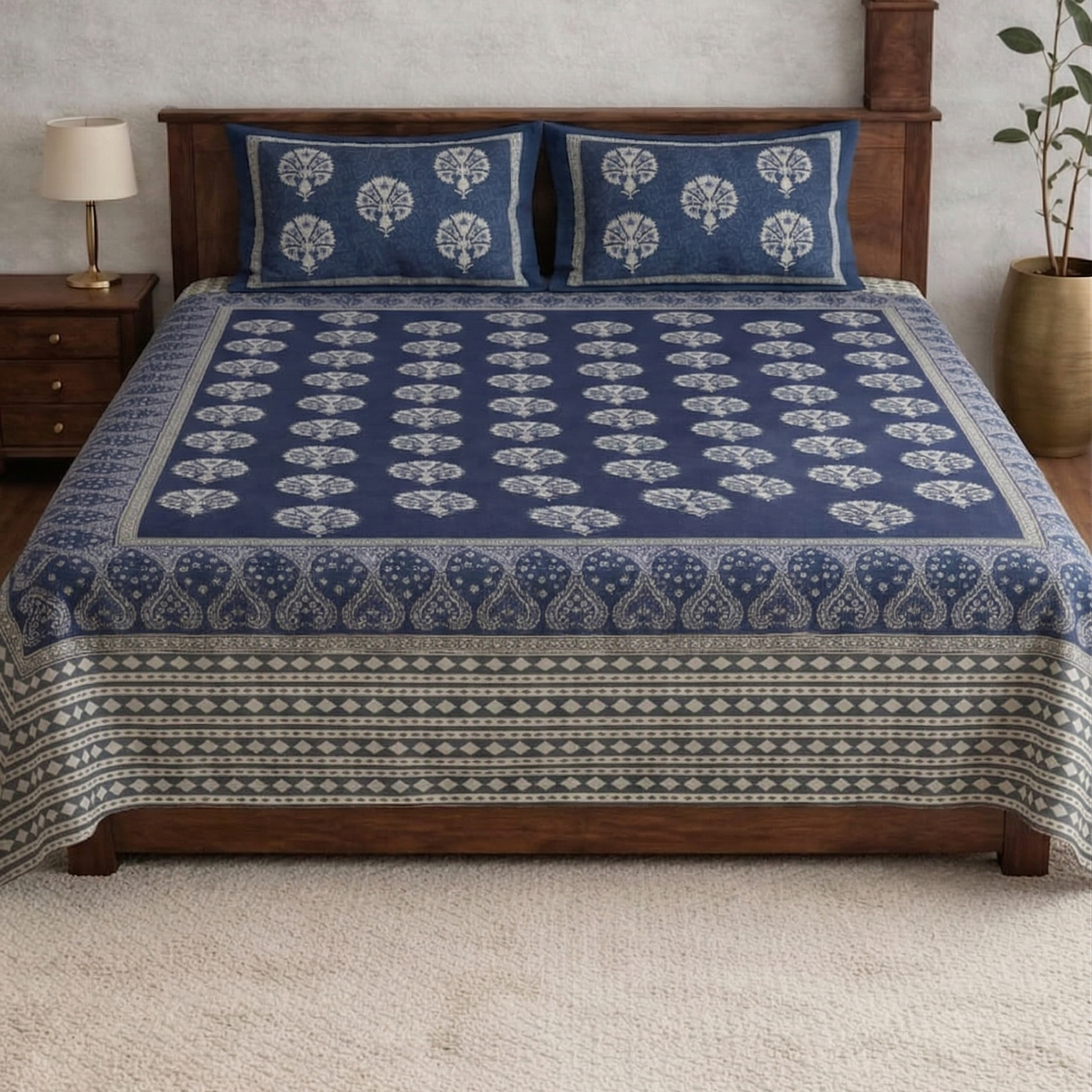 Jantar Mantar-Designer Diwan Bedsheet Set