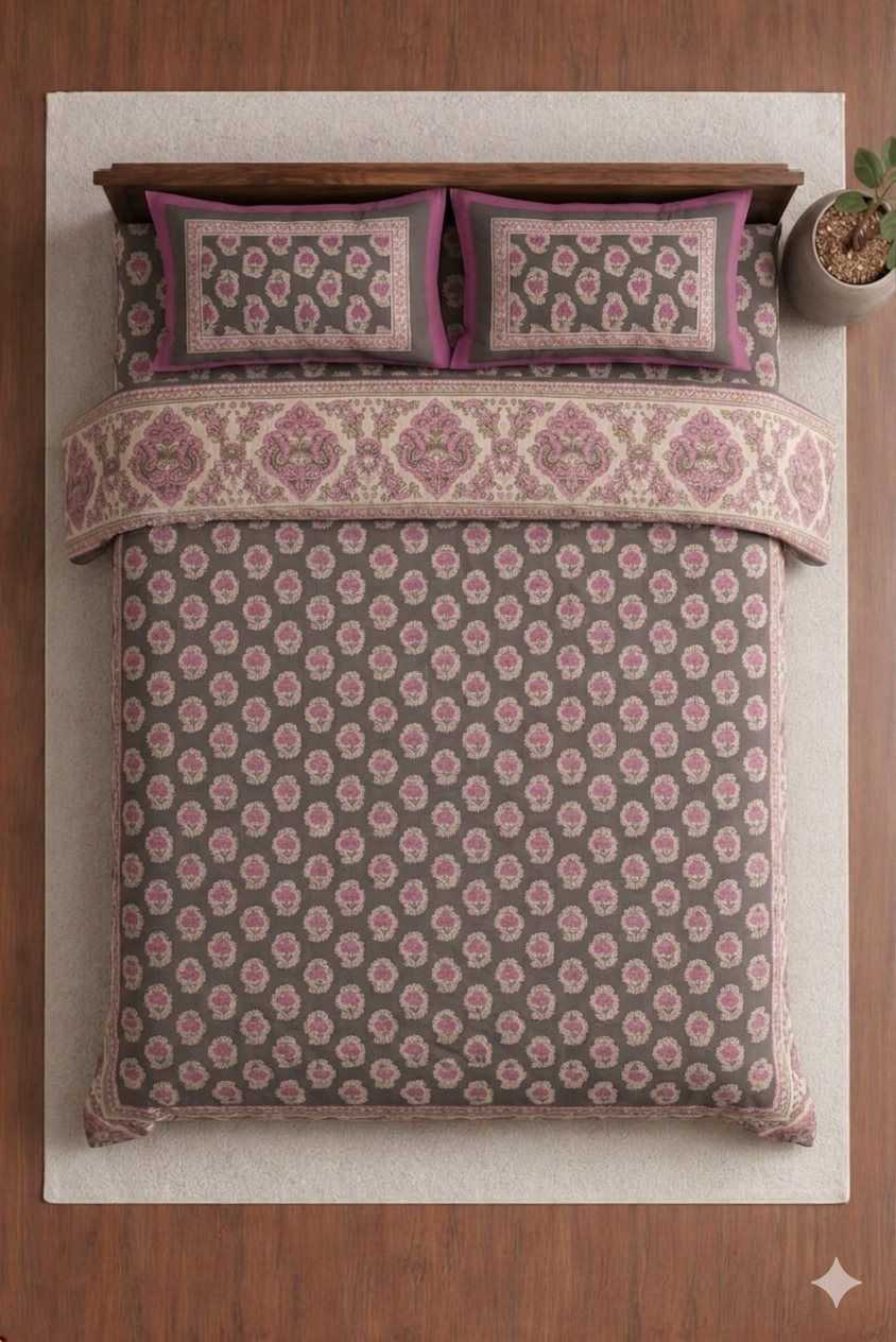 Tulip Rose Designed premium Bedsheet Set