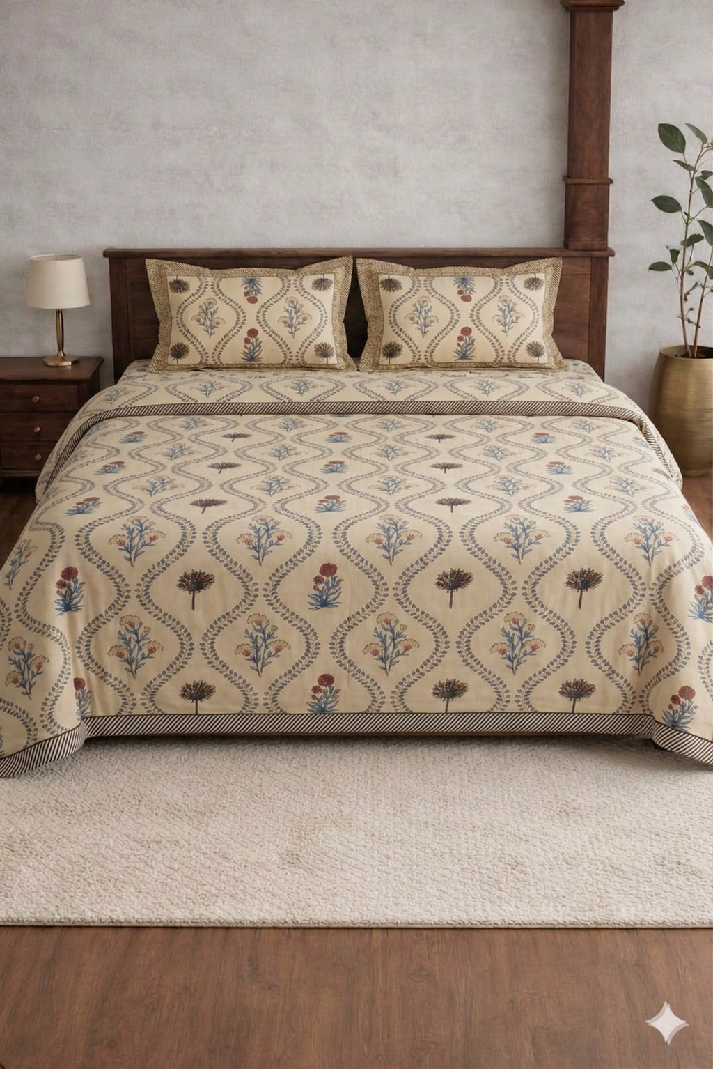 Tulip Rose Designed premium Bedsheet Set
