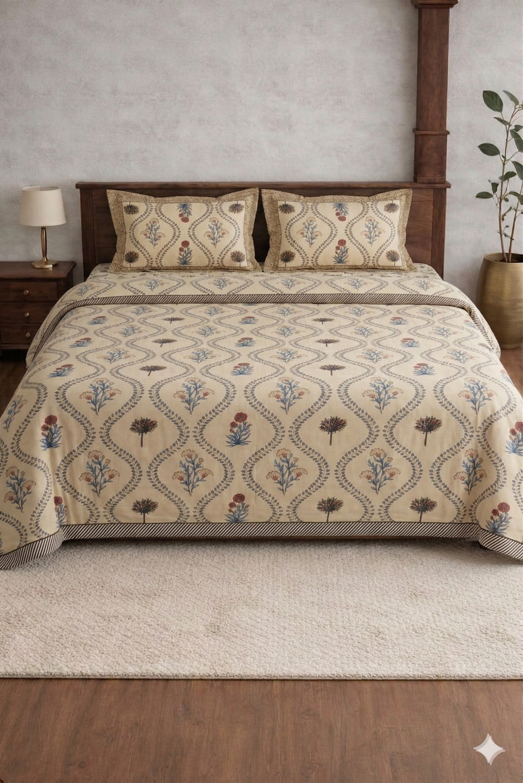 Tulip Rose Designed premium Bedsheet Set