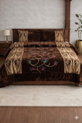 Banarasi Brown Bedsheet Set