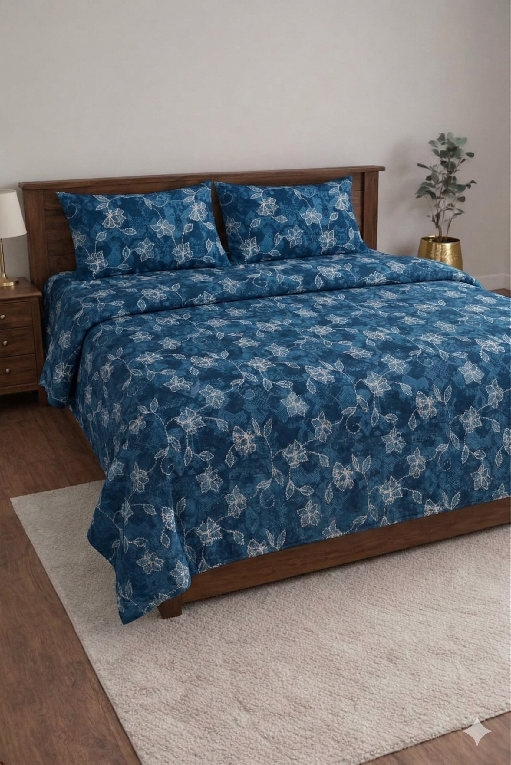 Blue Berry Premium Designer Bedsheet Set