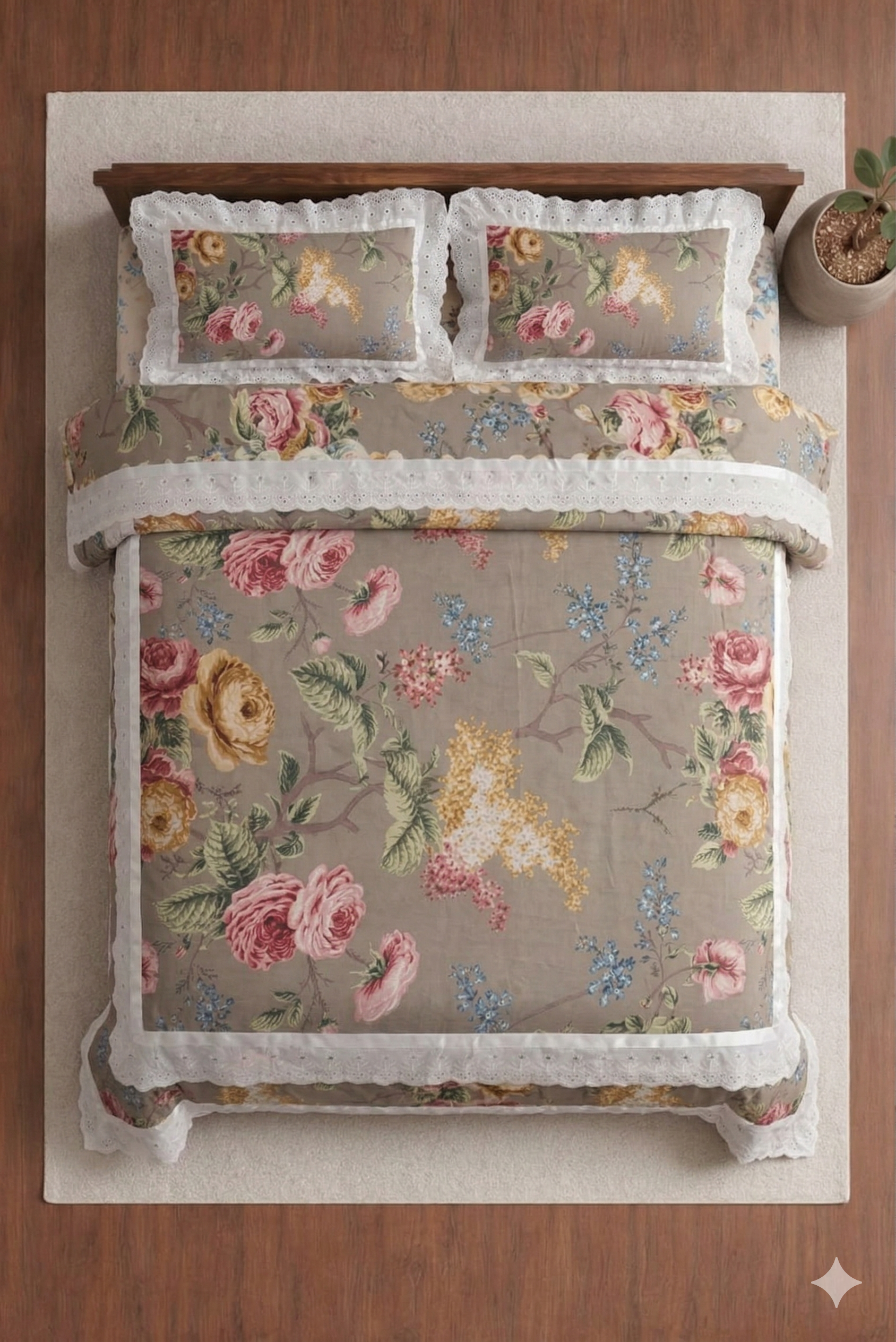 Anokhi Grey Cotton Bedding Set