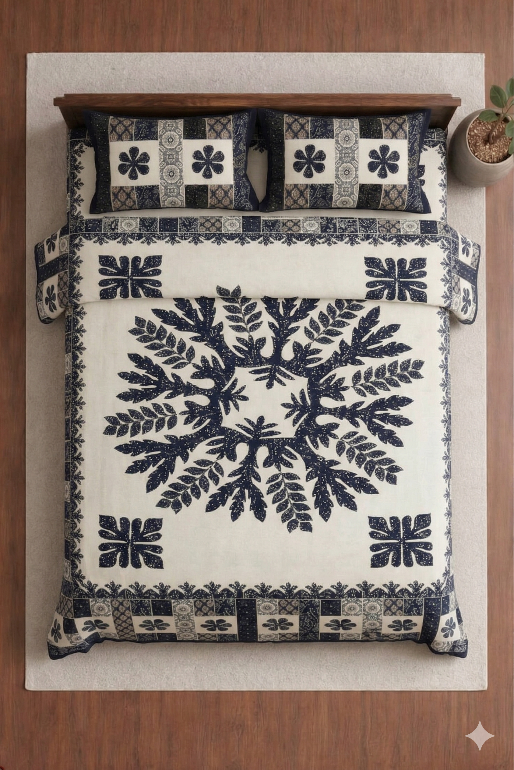 Block jaal Jaipuri Designer Bedsheet