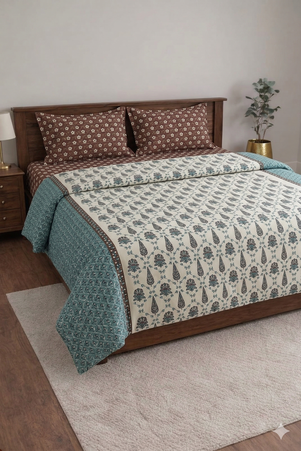 Premium multicolour Cotton Cozy King Bedding