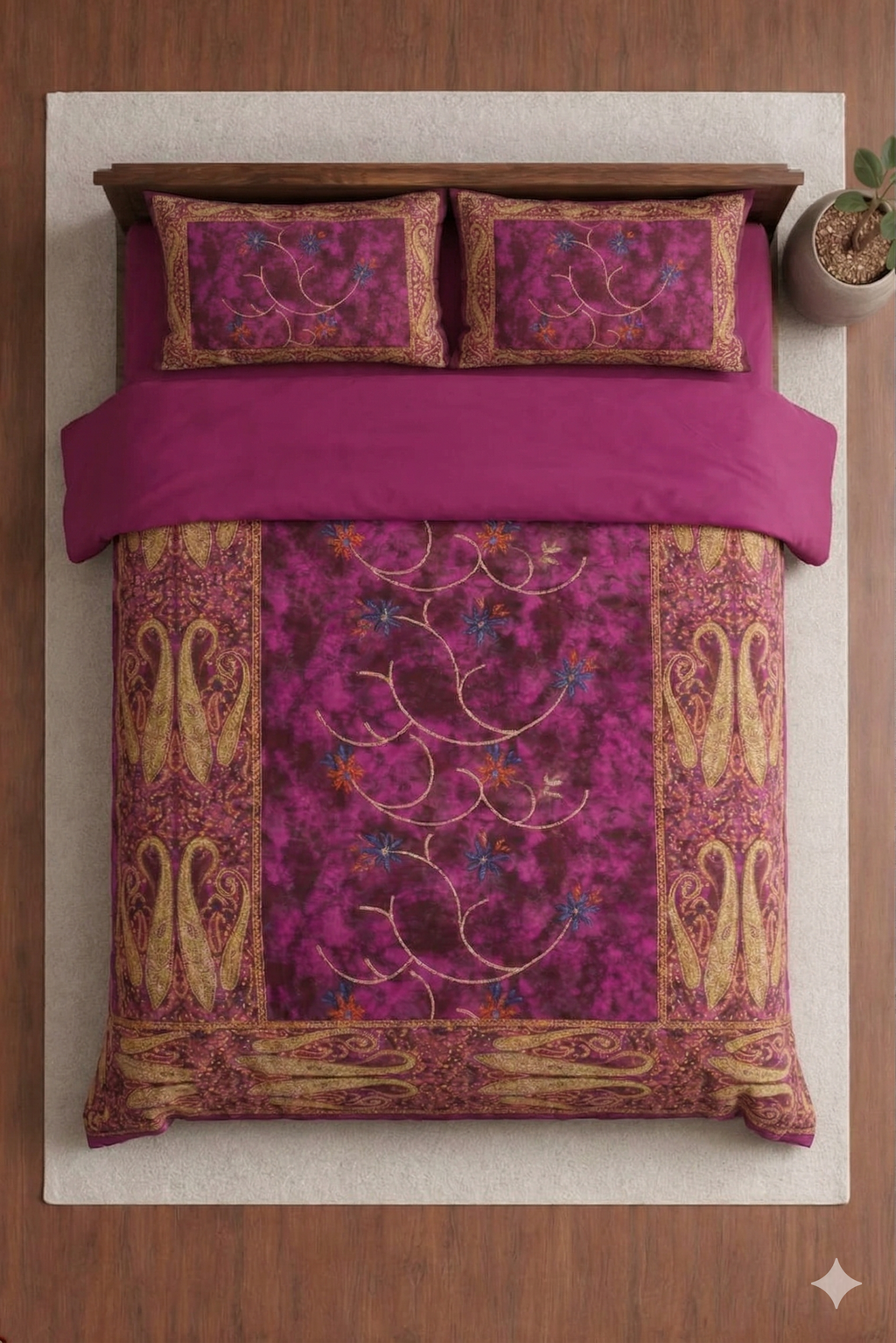 Banarasi Pink Bedsheet Set