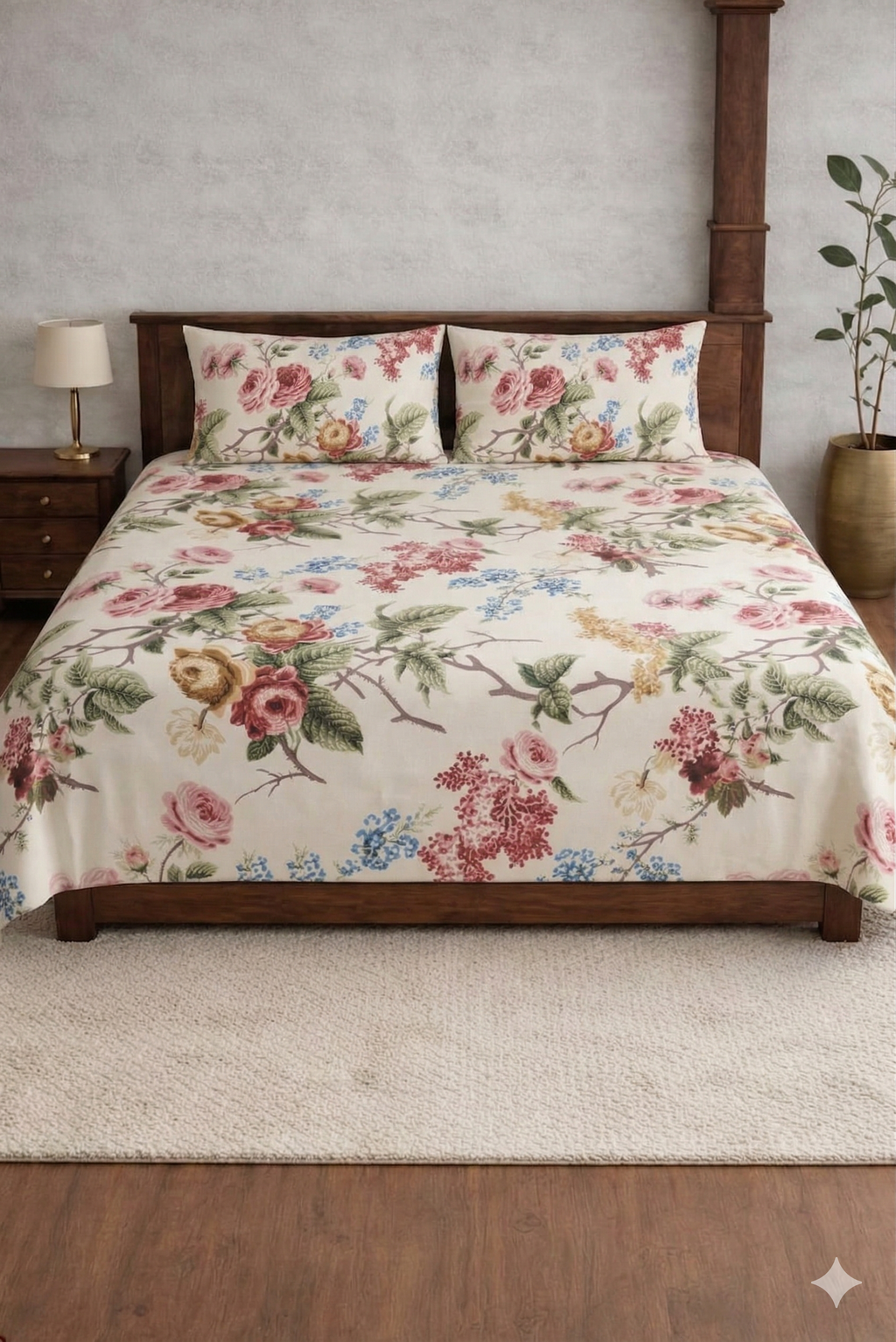 Anokhi white Cotton Bedding Set