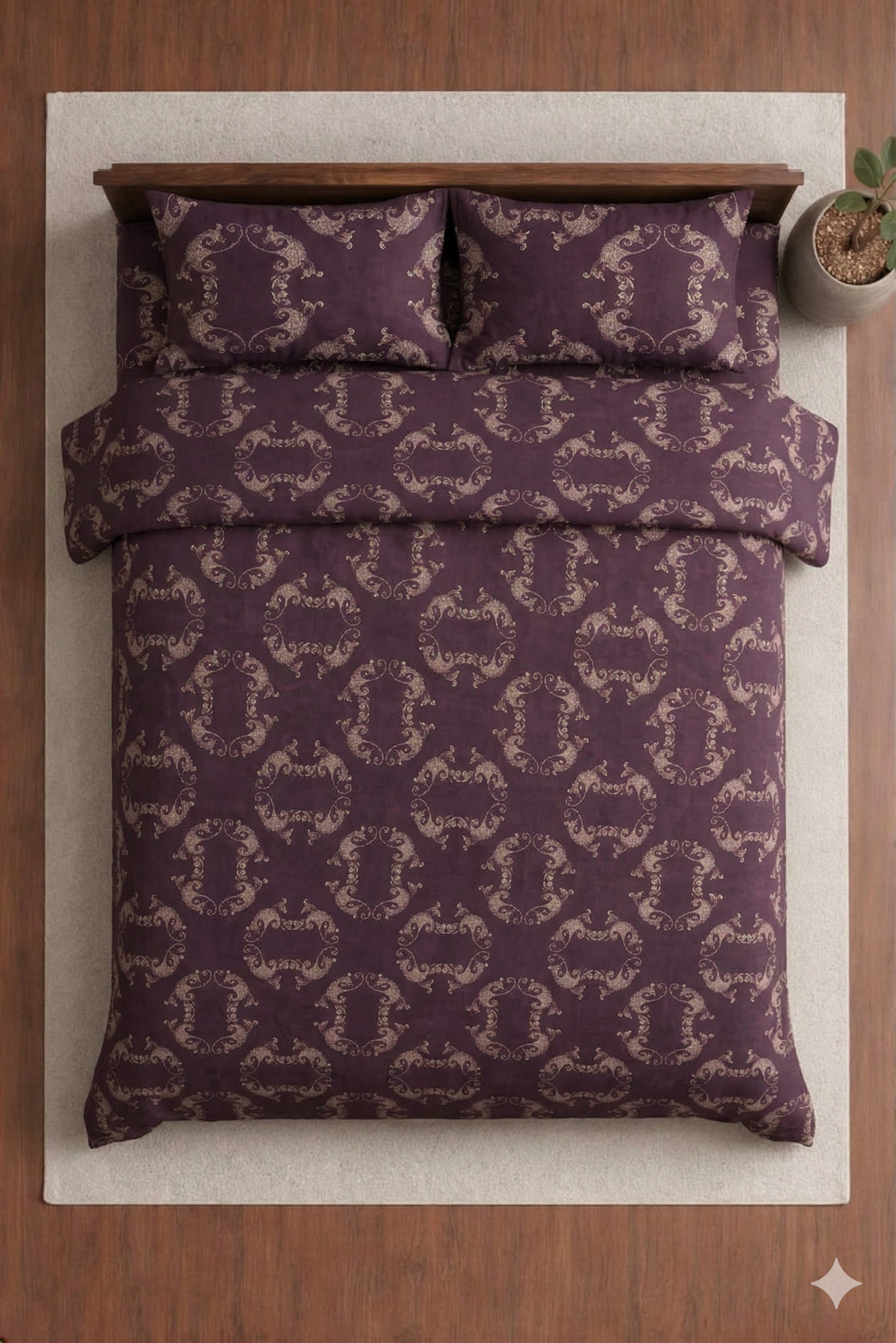 Blue Berry Premium Designer Bedsheet Set