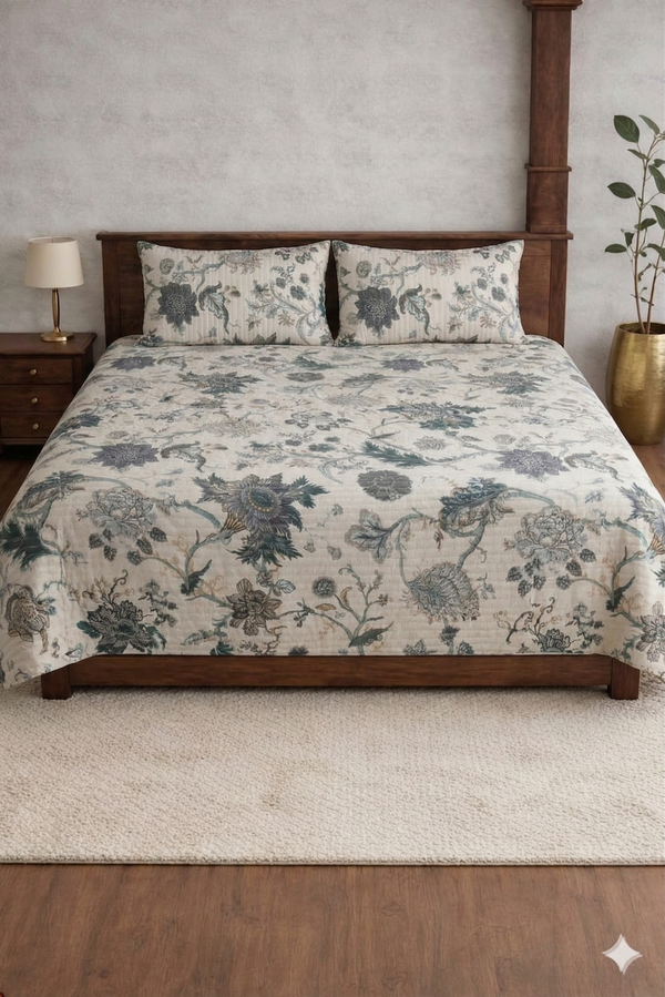 Anokhi White Cotton Bedding Set