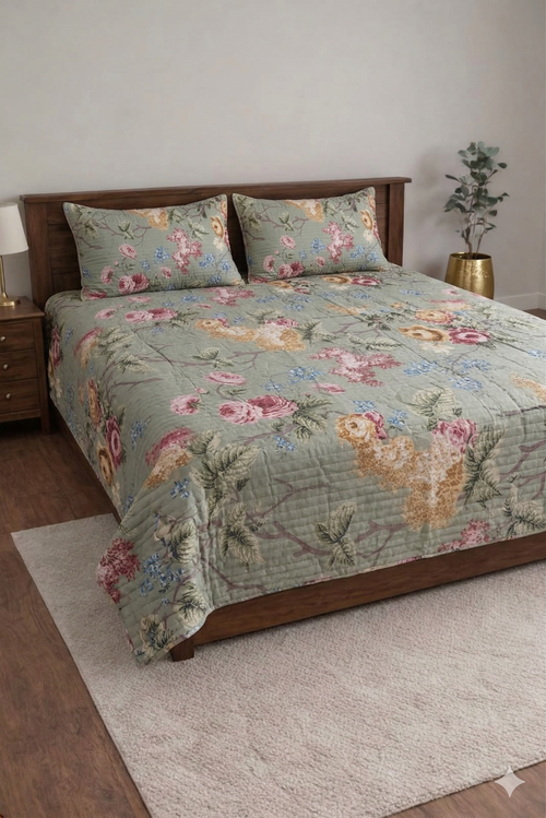 Anokhi Green Cotton Bedding Set