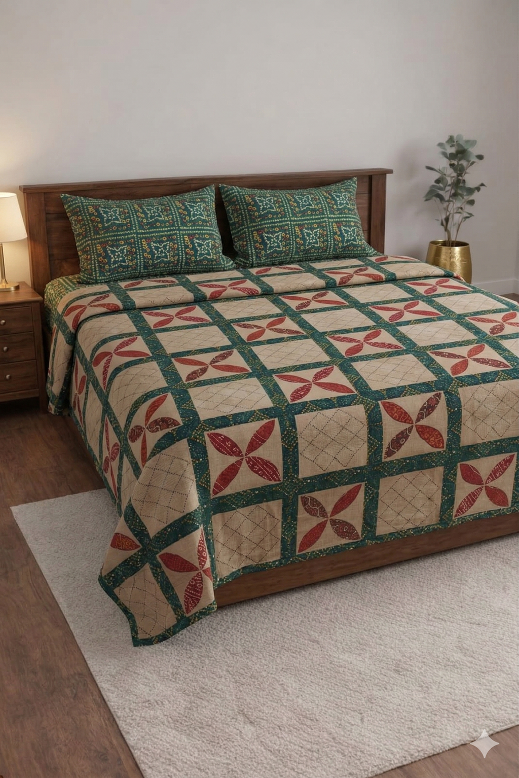 Chunari Print Barmedi Printed Bedsheet set for Traditional look