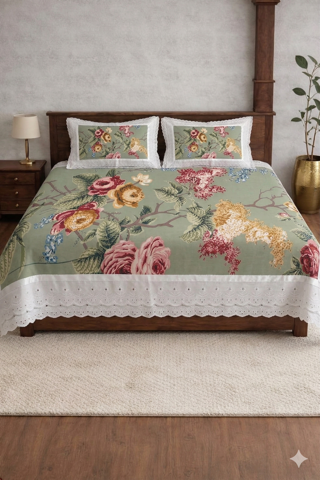 Anokhi Green Cotton Bedding Set