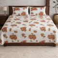 Snow White Designer Floral Bedsheet Set