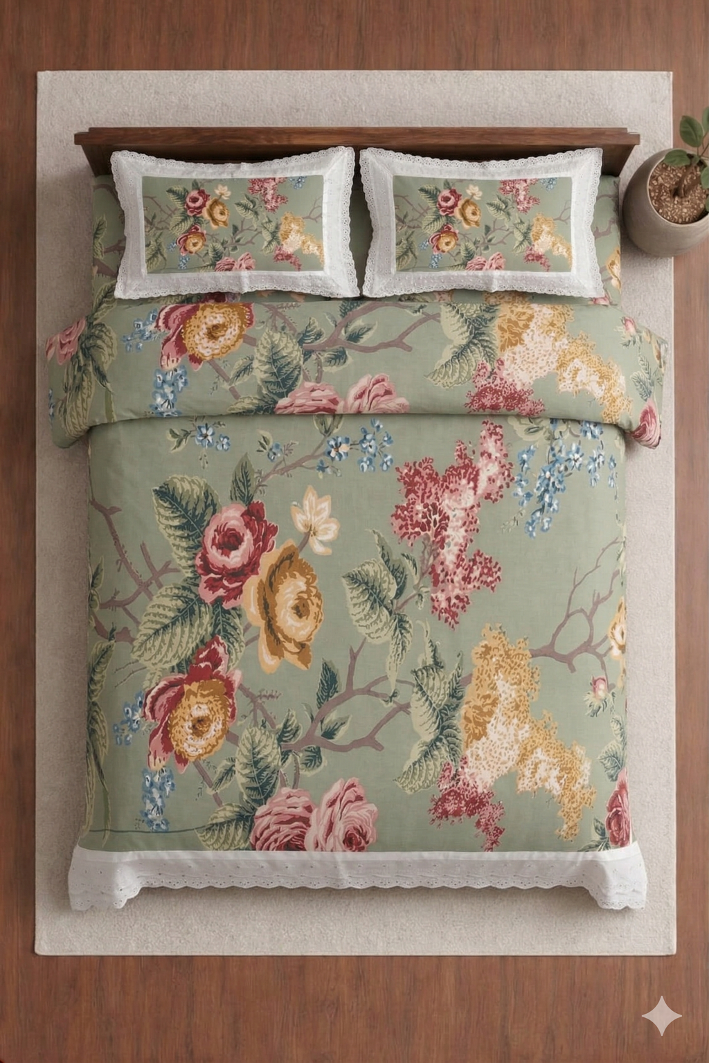 Anokhi Green Cotton Bedding Set
