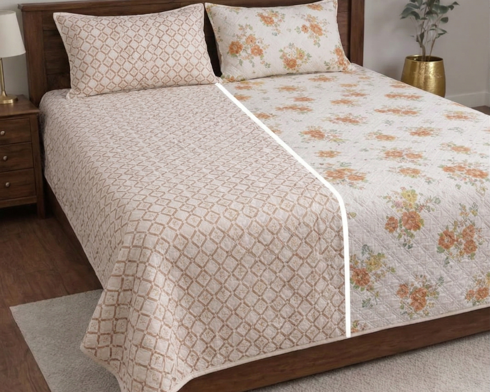 Reversible Double Sided Quilted Bedcover