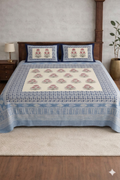 Block jaal Jaipuri Designer Bedsheet