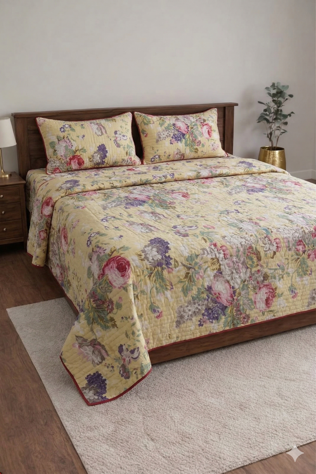Anokhi Yellow Cotton Bedding Set
