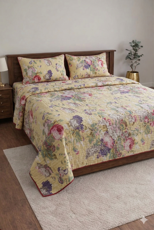 Anokhi Yellow Cotton Bedding Set