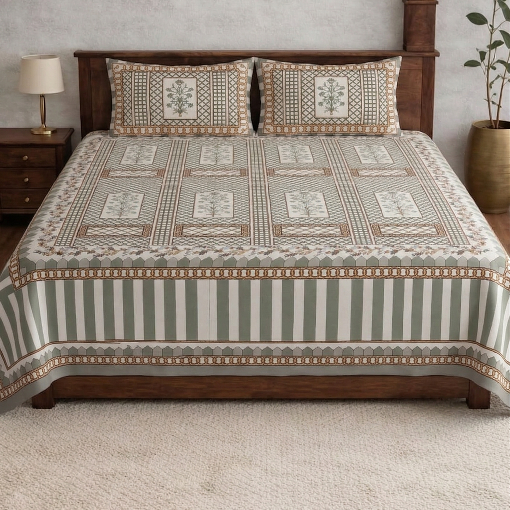 Jantar Mantar-Designer Diwan Bedsheet Set