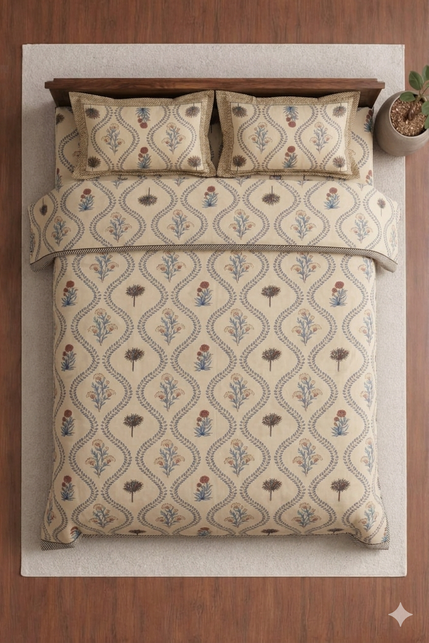 Tulip Rose Designed premium Bedsheet Set