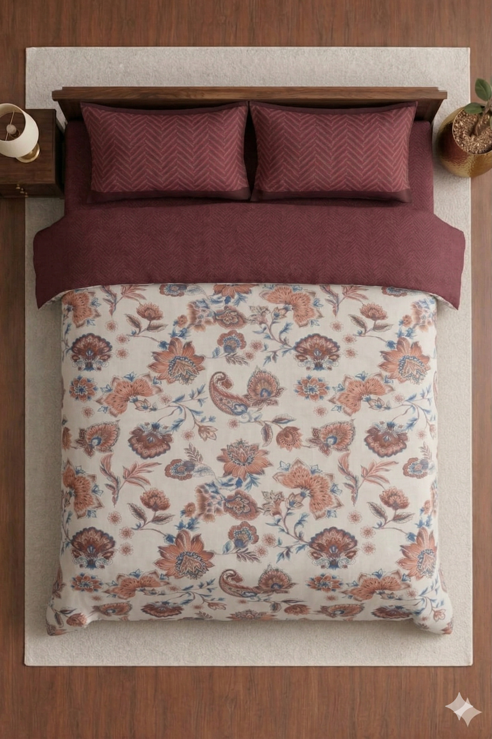 Solitaire Traditionally Designed Banarasi look premium Bedsheet set