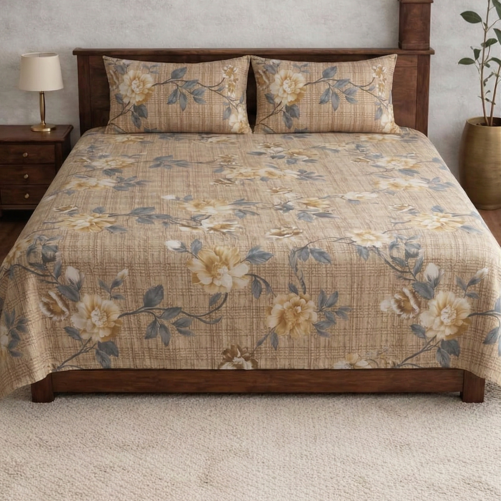 Sonet Floral Printed Bedsheet Set
