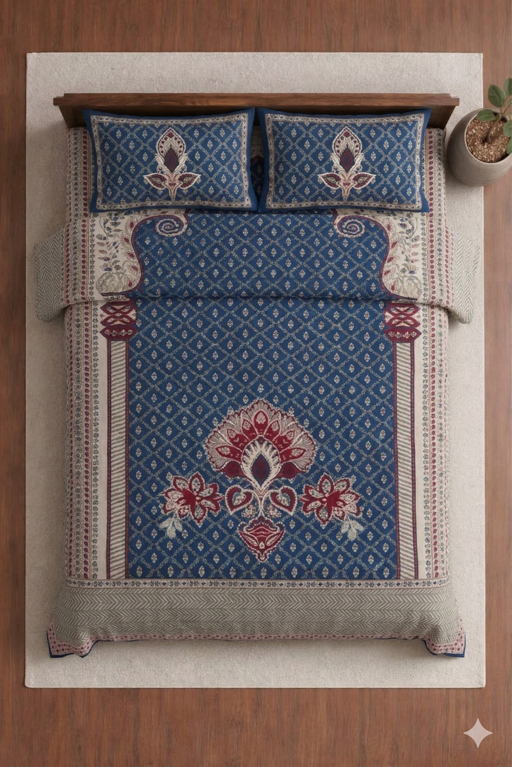 Jantar Mantar-Designer Diwan Bedsheet Set