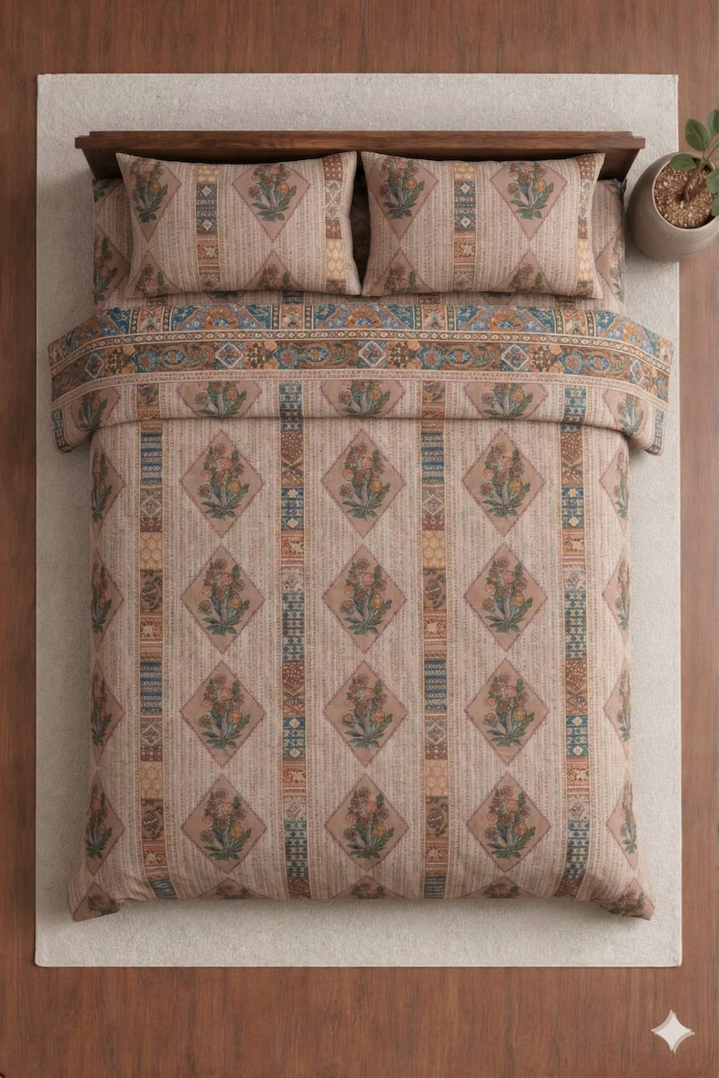 Crown Designer Bedsheet Set for daily Elegant vibes