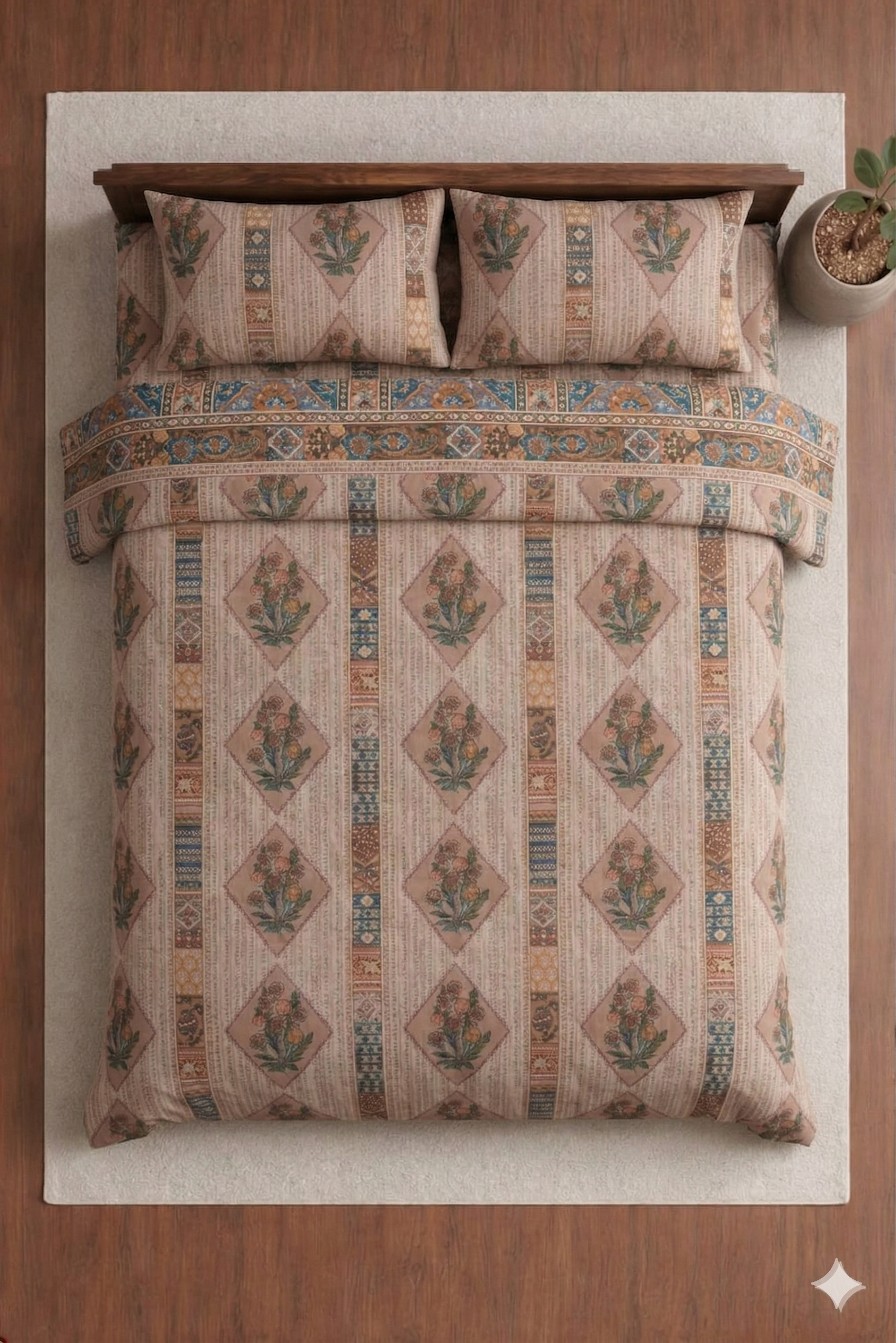 Crown Designer Bedsheet Set for daily Elegant vibes